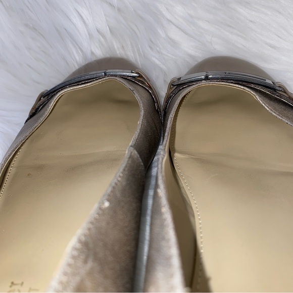 Naturalizer Size 8 Helina Flats Gold Taupe Nude Patent Toe Flexible N5 Comfort - Picture 7 of 10